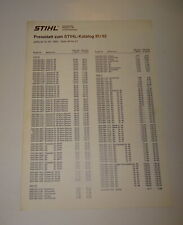 Prospekt / Katalog Stihl - Preisblatt zum Stihl-Katalog 1981 / 1982