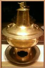  wunderschöner Feuertopf / Mongolentopf mit Drachenmotiven aus Messing  