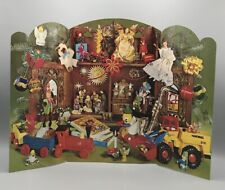 Original Alter Adventskalender 60er 70er Jh. Christkidlmarkt Papier Pappe