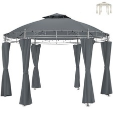 Pavillon Gartenpavillon rund Ø 350cm Garten Partyzelt Festzelt inkl. Seitenteile