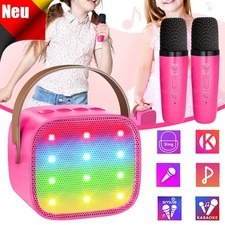 LED Karaoke Mikrofon Anlage Maschine Mit 2 Mikrofonen Bluetooth Lautsprecher Box