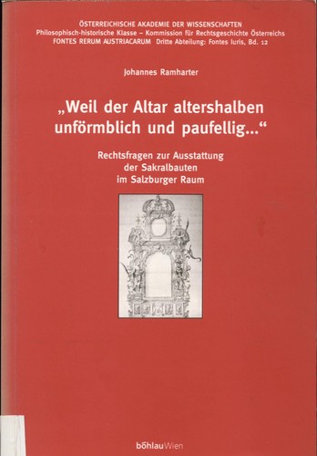 Weil der altar altershalben - "weil,