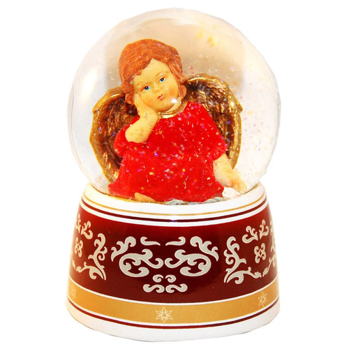 Schneekugel engel rot mit - engel,