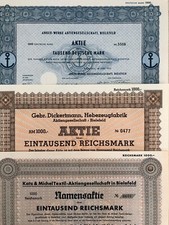 3 x Bielefeld - Historische Aktien - Anker Werke - KATAG - Gebr. Dickertmann -