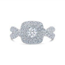 14K Weissgold Runde Diamant