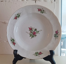 6 Seltmann Weiden Bavaria Suppenteller Moosrose Rose Goldrand tiefe Teller