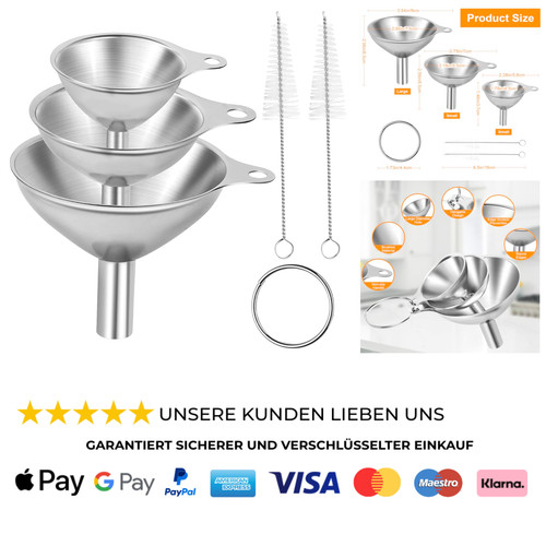 Edelstahl trichter set 3 - trichter,