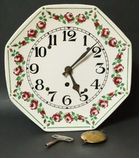 Alte mechanische Porzellan Uhr Küchenuhr Wanduhr Jugendstil Rosen Uhren clock