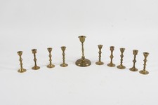 N92E44- 10x Messing Miniatur Kerzenleuchter