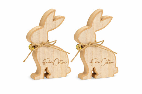 Osterhase holz natur 15cm - natur,
