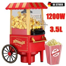 Retro Popcornmaschine 3,5L Popcorn Maker Maschine Heißluft fettfrei 1200W