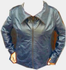 Vera Pelle Lederjacke Gr. 42/44  Made in Italy, echtes Leder, 1a, blauschwarz