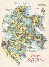 AK MAP, Landkarte, Umgebungskarte **INSEL RÜGEN** 1978