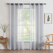 MIULEE Sheer Voile Vorhang mit Ösen Transparente Optik Gardine Vorhänge   (3.04)