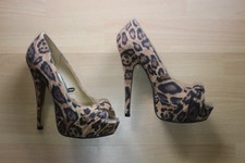 Atmosphere High Heels Leo Pumps Gr.38 Peeptoes Plateau 14cm Stilettos Sexy Rar