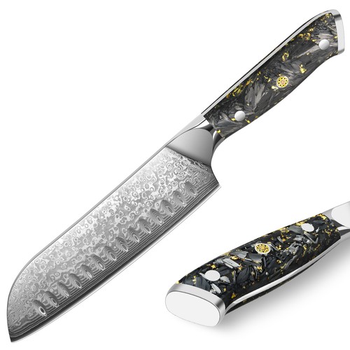 18cm damast santokumesser - 18cm,
