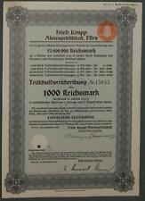 Fried. Krupp AG 4,5 % Teilschuldverscheibung 1936 1000 RM NL-Steuerstempel