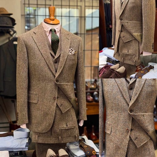 Herren fischgrat tweed - fischgrat,