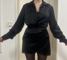 Damen Satinkleid Schwarz