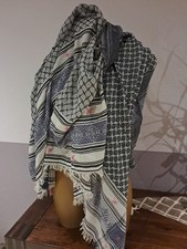 Großes Tuch Großer Schal blau weiss super auf Jeans