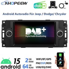 DAB+ Carplay 2+64GB Android 15 Radio Für Jeep Dodge Chrysler mit NAVI BT Kamera