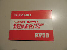 Fahrerhandbuch Suzuki RV 50 1981 Manuel d entretien owner s manual