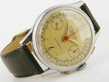 Charles Nicolet Herrenarmbanduhr Chronograph Handaufzug verchromt!