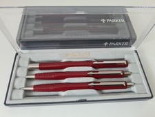 PARKER  Vector 3er Set Füllhalter "M" Kugelschreiber Bleistift rot original Etui