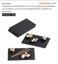 6 er - Set Schieferplatte