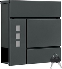 Briefkästen Wandbriefkasten Letterbox abschließbar Namensschild Modern 005an