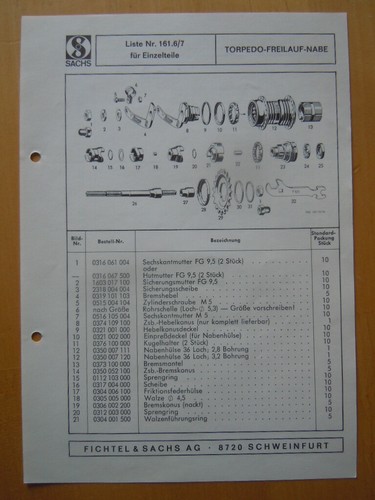 Sachs torpedo freilaufnabe - torpedo,