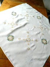 alte Weihnachtsdecke Mitteldecke  bestickt handarbeit 78 x 76 cm