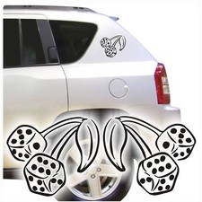 Autoaufkleber Rockabilly Kirschen Würfel Dice Auto Aufkleber Sticker A2029 