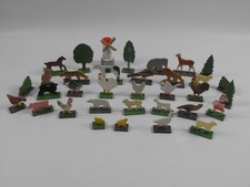 DDR Holztiere Flachtiere Konvolut Holzspielzeug Bäume Hoftiere Wildtiere