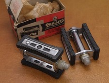 Phillips Credalux Lightweight Touring Pedals Oldtimer Fahrradpedale NOS