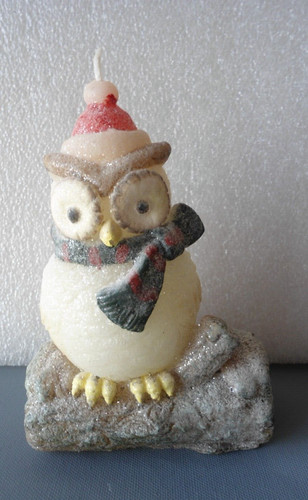 Schneeeule kerze uhu - schneeeule-kerze, weiß
