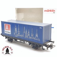 ♻️ 2. Hand Märklin Containerwagen Hamburg Blau 1:87 Spur H0 #E42