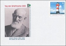 Plusbrief Leuchtturm Roter Sand mit Zudruck Robert Bosch Tag der Briefmarke 2005
