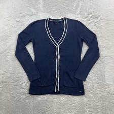 TOMMY HILFIGER Damen Cardigan Gr.S Blau Strickjacke Pullover Sweater Oberteil