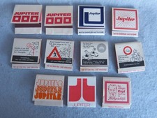 11 Streichholzheftchen "Jupiter", unterschiedliche Motive, Sammlungsauflösung