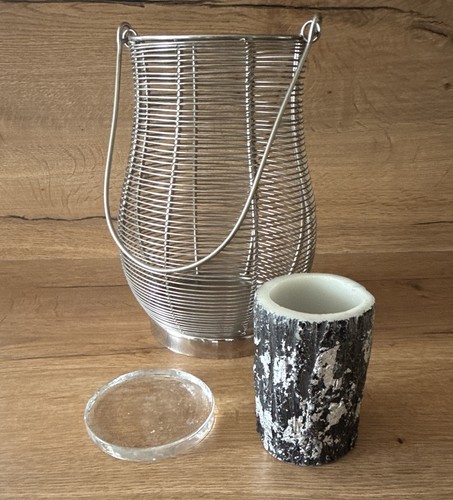 Windlicht metall glas zylinder - metall/glas,