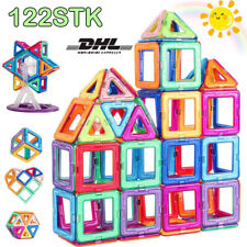 122Stk Blocks Magnetic Building Kinder Spielzeug Magnetische Bausteine Blöcke DE