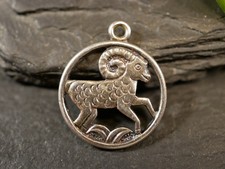Silber Anhänger Rund Widder