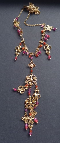 Kette oasis gold pink orange - kette,