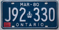 Ontario Nummernschild Kanada 1980 Oldtimer Kennzeichen Canada Schild J92330