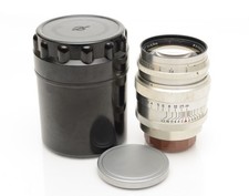 Superb KMZ Jupiter-9 8.5cm f/2 L39 Mount Prime Lens, Chrome, 1957 w/ Caps + Case