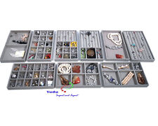 Schmucktablett Schmucklade Schaukasten Schmuckkästchen Vorlagebrett grau