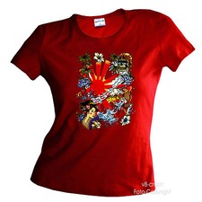* Japan Koi Tattoo Rockabilly Damen Girl Shirt *1137 