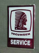 Blechschild TECUMSEH SERVICE Stout-Lite® Werbe Schild Made in USA Retro Vintage