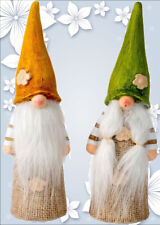 2 x Dekofigur Schlafmützen - Wichtel Set  – Keramik, Blume, Frühling, Sommer